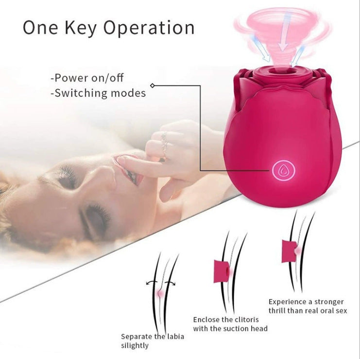 Huafeihua Rose Sucking Tongue Licking Vibrating Vibrating Egg Female Toy Articles