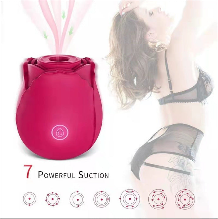 Huafeihua Rose Sucking Tongue Licking Vibrating Vibrating Egg Female Toy Articles