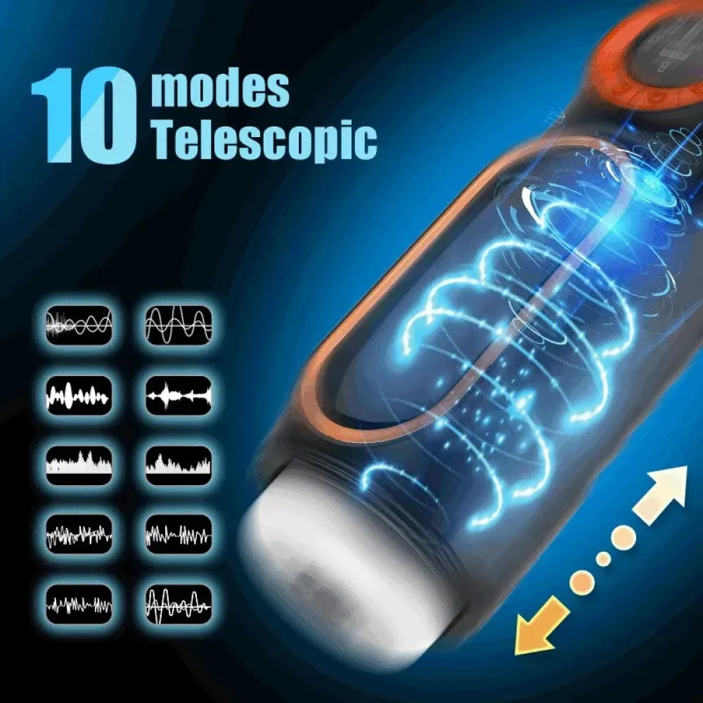 Telescopic Sucking Masturbator Heating Adult Toy for Men-3